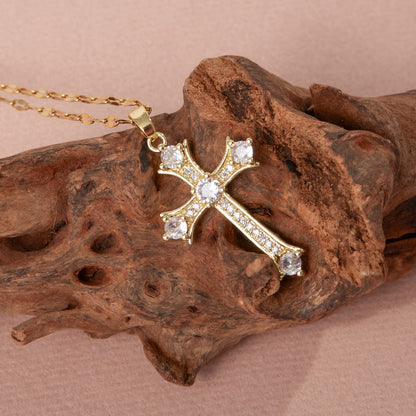 Fashion Pendant Necklace with Cross Charm Elegant Charm