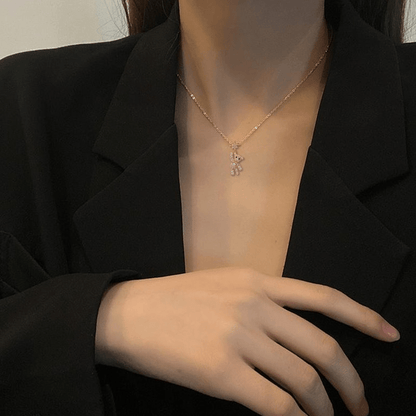 Stainless Steel Chain Cute Bear Pendant Necklace For Women Jewelry Chain Necklace