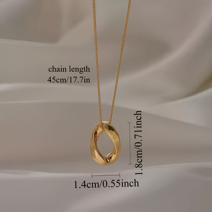 Stainless Steel I8K Retro Minimalist Necklace with Irregular/Asymmetric Pendant