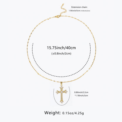 Fashion Pendant Necklace with Cross Charm Elegant Charm