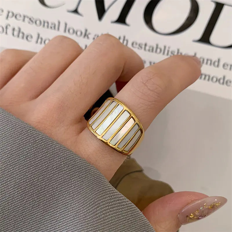 Vintage White Fritillary Fashion Ring