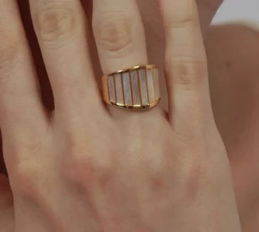 Vintage White Fritillary Fashion Ring