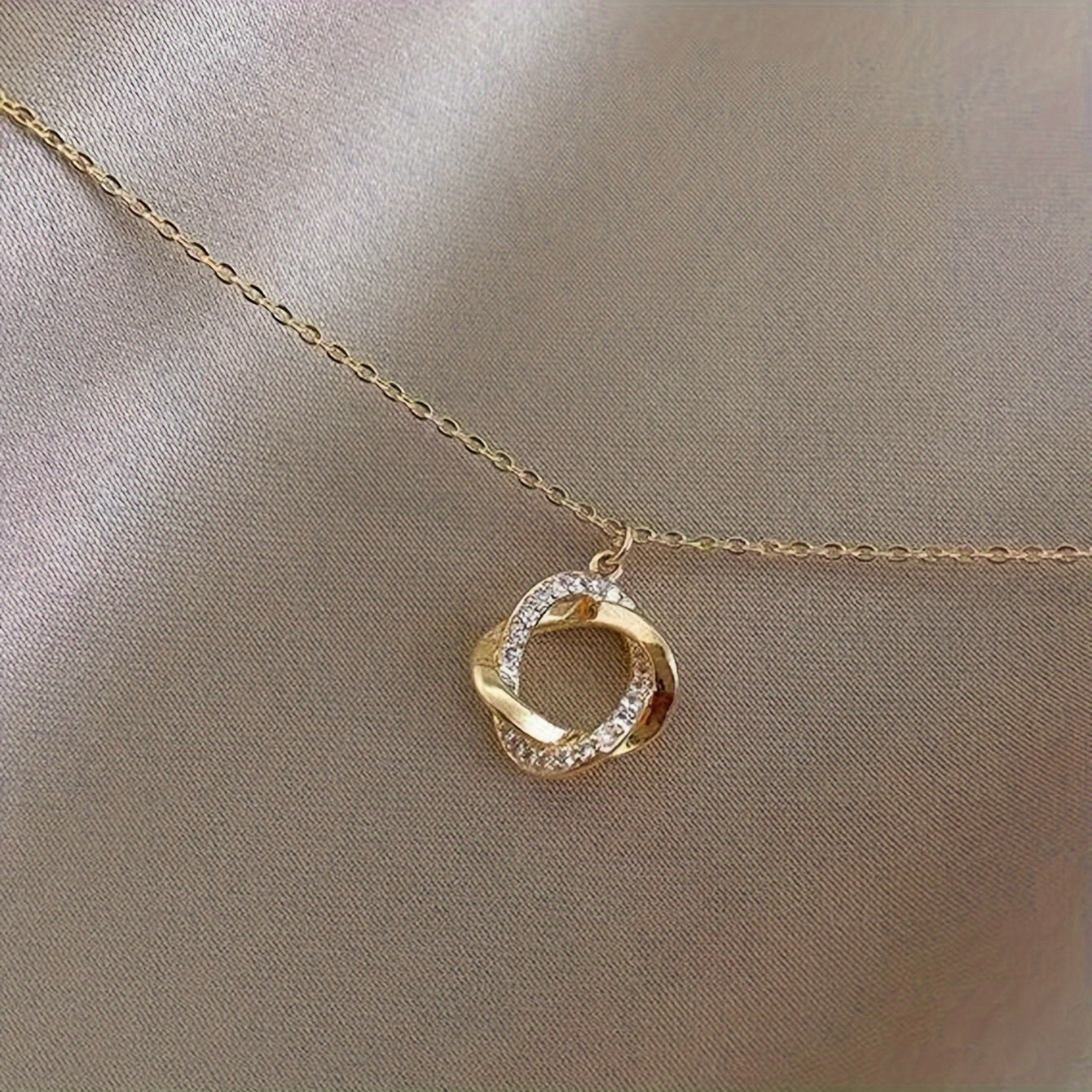 Golden Pendant With Faux Diamond Inlays