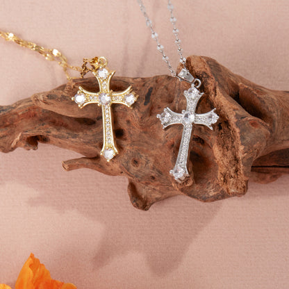 Fashion Pendant Necklace with Cross Charm Elegant Charm